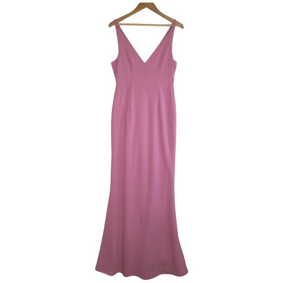 New Lulus Womens Medium Formal Cocktail Dress Sleeveless Maxi V Neck Lavender - Picture 14 of 16
